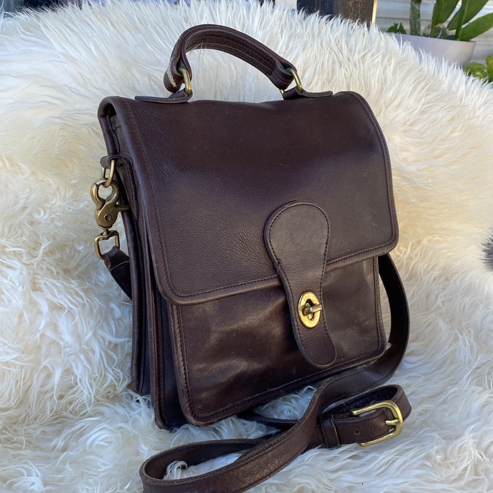 COACH station bag 5170 crossbody chocolate brown leather - Picture 3 of 15